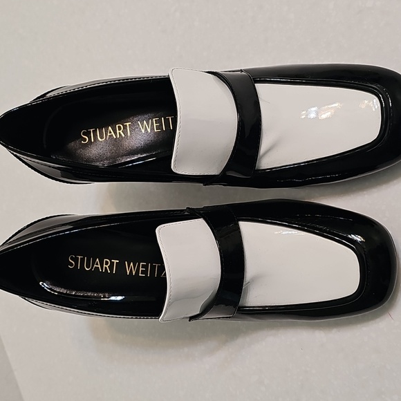 Stuart Weitzman Black and White Sleek 85 Loafer, Size 7.5 (runs narrow) - Picture 3 of 5